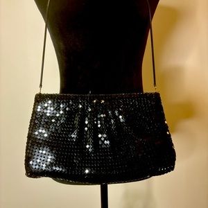 Vintage black chain mesh purse.